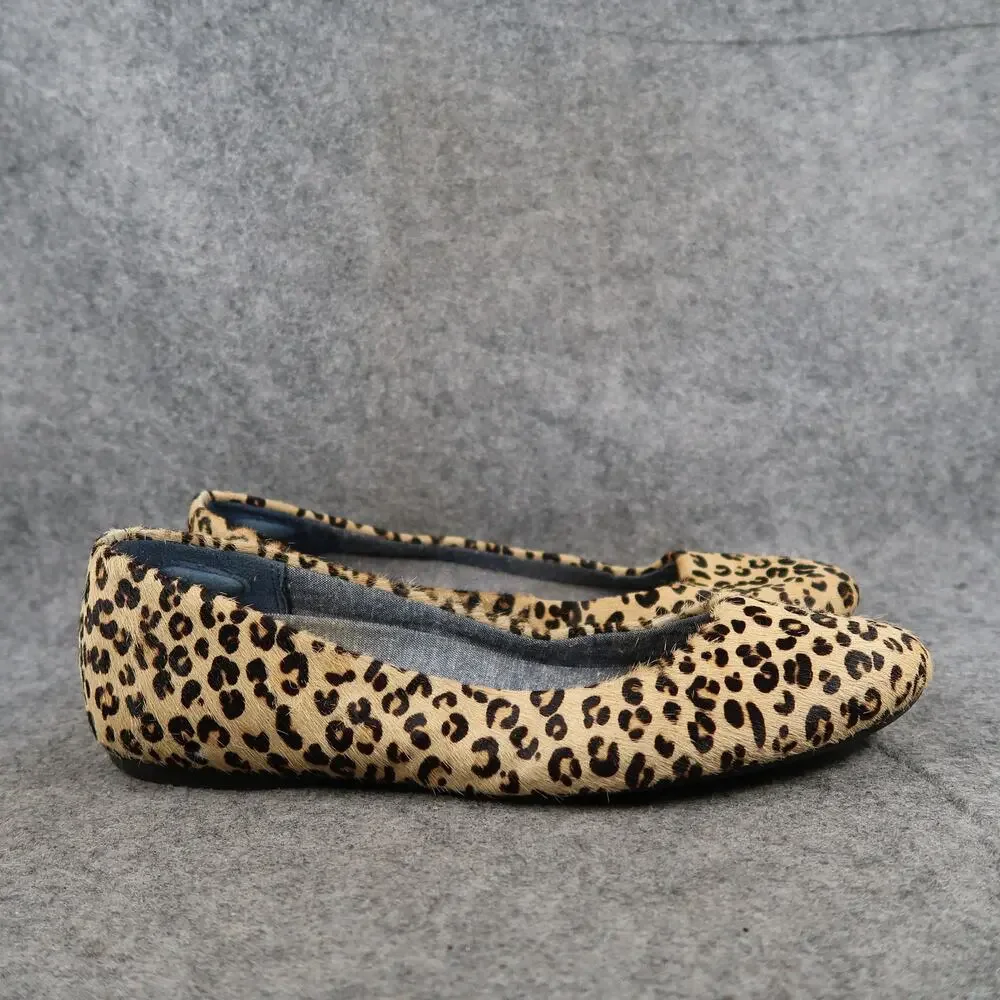 Dr Scholls Shoes Womens 9 Ballet Flats Animal Print Fur Slip On Round Toe Casual